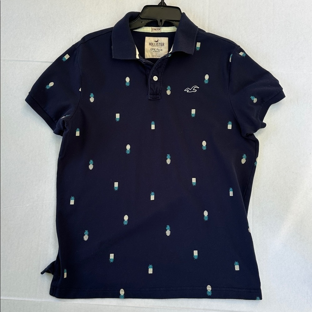 Hollister Co.Pique Pattered Pineapple Polo SZ L
